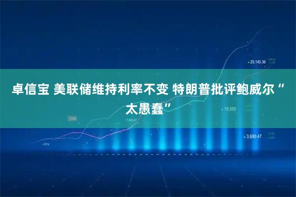 卓信宝 美联储维持利率不变 特朗普批评鲍威尔“太愚蠢”