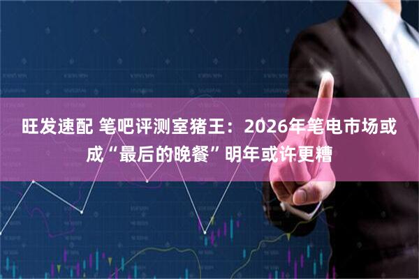 旺发速配 笔吧评测室猪王：2026年笔电市场或成“最后的晚餐”明年或许更糟